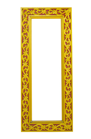 Thai frame Art, painted gold and redの写真素材