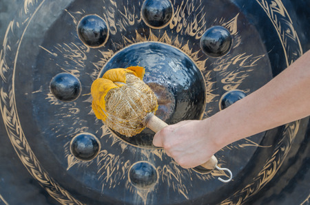 Thai temple gong の写真素材