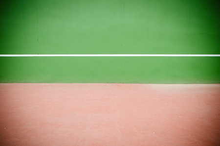 green tennis practice wall, tennis courtの写真素材