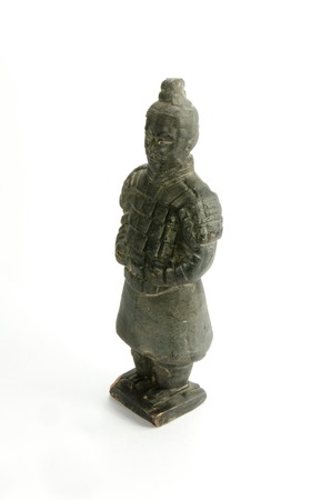 Sculpture of a chinese soldier - isolated on white background