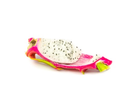 Close up Dragon Fruit on white backgroundの写真素材