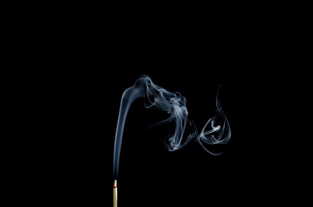 Abstract smoke isolated on black backgroundの写真素材