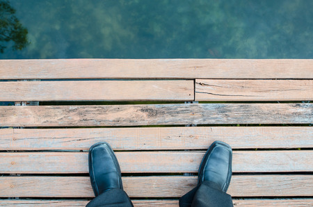 Foot and legs seen from above. Selfieの写真素材