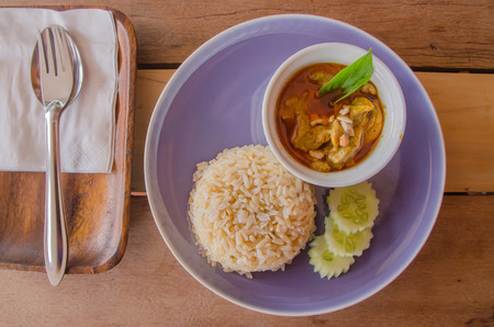 Dried red coconut curry with chicken (Panaeng) : Delicious and famous Thailand foodの写真素材
