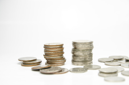 coin stack isolated on white background
