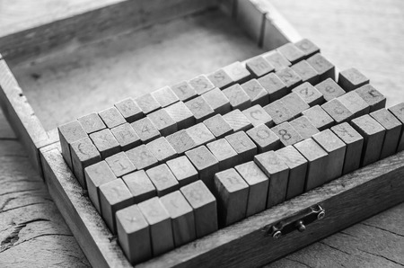 alphabets stamp. alphabets stamp in the box.の写真素材