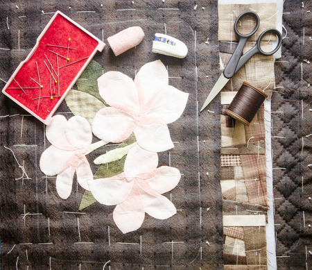 Quilting, Tailoring Hobby Accessories. Sewing Craft Kitの写真素材