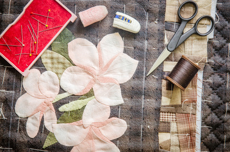 Quilting, Tailoring Hobby Accessories. Sewing Craft Kitの写真素材