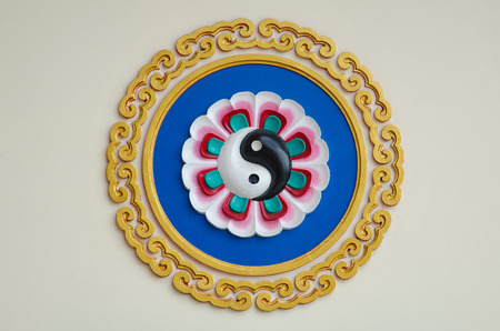 colorful yin-yang sign in the chinese templeの写真素材
