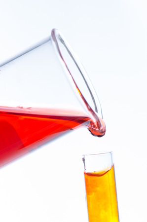 Test tubes and pipette drop, Laboratory Glassware for chemical researchの写真素材