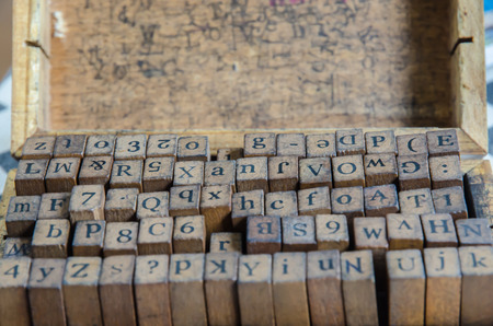 alphabets stamp. alphabets stamp in the box.の写真素材