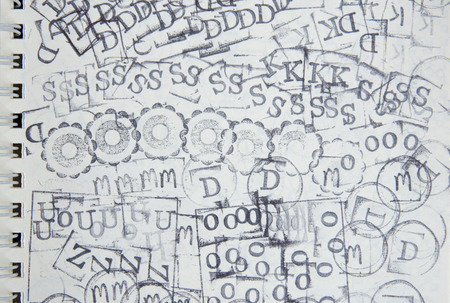 Series of rubber stamp icon on  blank  paper use for background