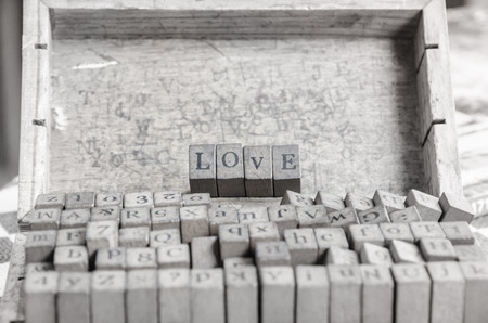 alphabets stamp. alphabets stamp in the box.の写真素材