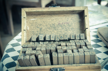 alphabets stamp. alphabets stamp in the box.の写真素材