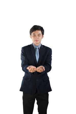 Young Asian business man isolated on white background.の写真素材