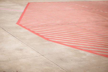 the airport markings on concreteの写真素材