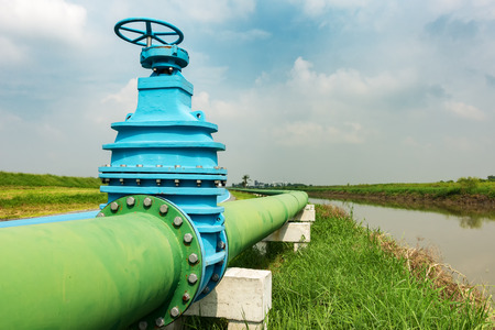 Control main valve, Water control main valve, Pipeline distribution, Water pipeline distribution.の写真素材