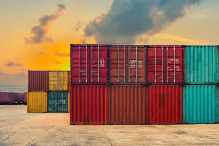 An area yard of cargo container shipping.の写真素材