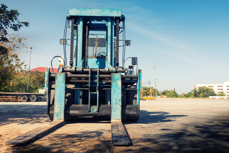 Heavy forklift truck in the ship yard., Container forklift.の写真素材