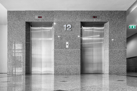 Modern elevator and granite tile.の写真素材