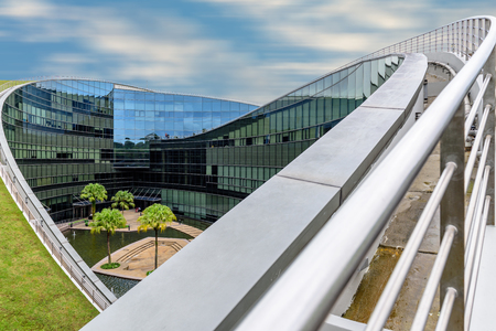 SINGAPORE - October 24, 2016: Modern architectural building of Nanyang Technological University in Singapore. Citylandscape Nanyang Technological University, Singapore.のeditorial素材