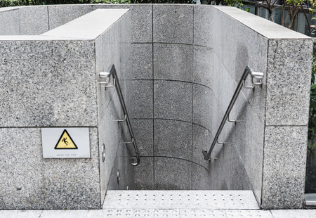 Exterior stairs step and marble tiles paving.の写真素材