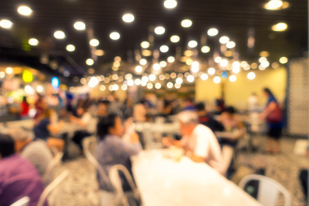 Food court and cafe in department store, Blurred sceneの写真素材