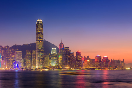 Hong Kong island at twilight scene.の写真素材