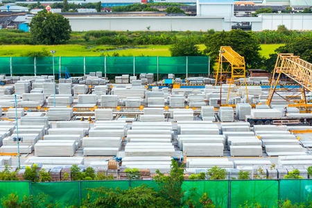 Storage and handling materials of precast concrete in yard.の写真素材