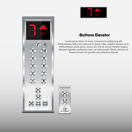 Buttons and display modern design for elevator., Liftのイラスト素材