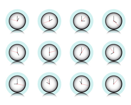Clock wall collection, timer icon set, Vector, Illustrationのイラスト素材