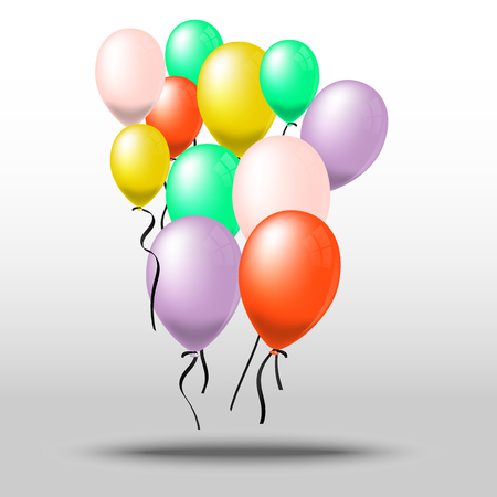 Colorful of balloon bunch, Vector, Illustration.のイラスト素材