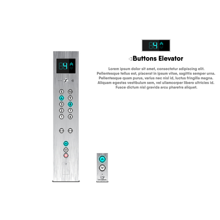 Buttons and display modern design for elevator, Lift, Vector, Illustration.のイラスト素材
