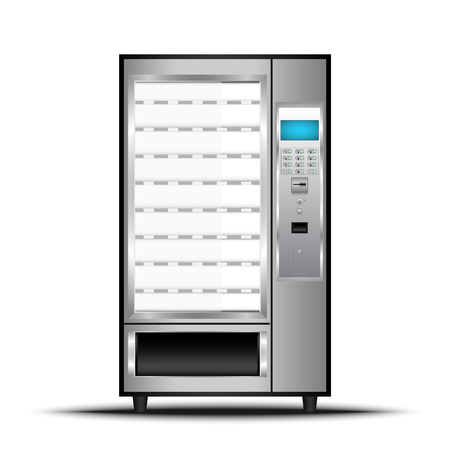 Vending machine of food and beverage automatic selling., Vector, Illustration.のイラスト素材