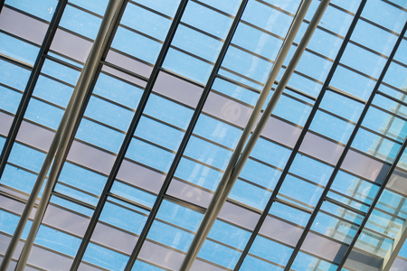 Structure steel roofing and modern architectural facade., Abstract background.の写真素材