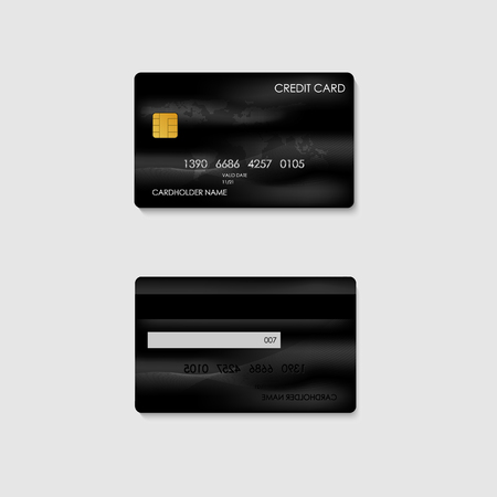 Realistic vector design for credit card in Black concept, Vector illustration.のイラスト素材