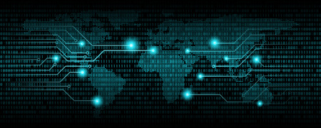 Binary code abstract background, Digital communication code. Vector illustration.のイラスト素材