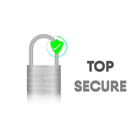 Security key lock, Steel metal lock, Vector illustration.のイラスト素材