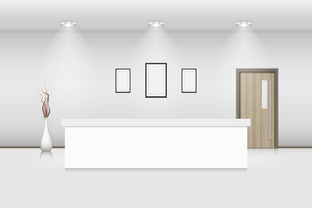 Reception counter and interior decorative., Vector, Illustrationのイラスト素材