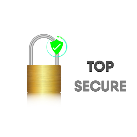 Security key lock, Steel metal lock, Vector, Illustrationのイラスト素材