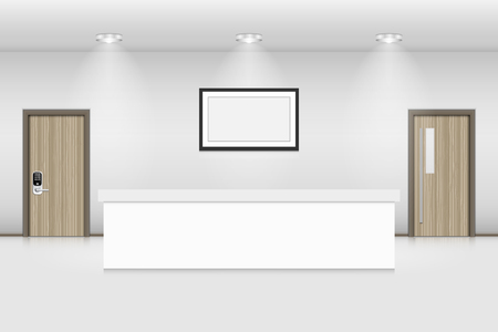 Reception counter and interior decorative., Vector, Illustrationのイラスト素材