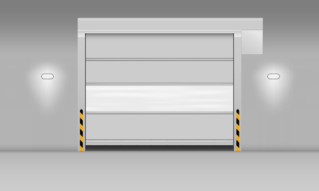 High speed PVC rolling door, Shutter door, Vector, Illustration.のイラスト素材