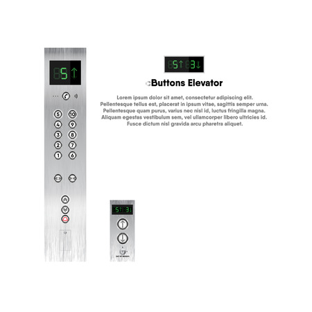 Buttons and display modern design for elevator and lift. Vector illustration.のイラスト素材
