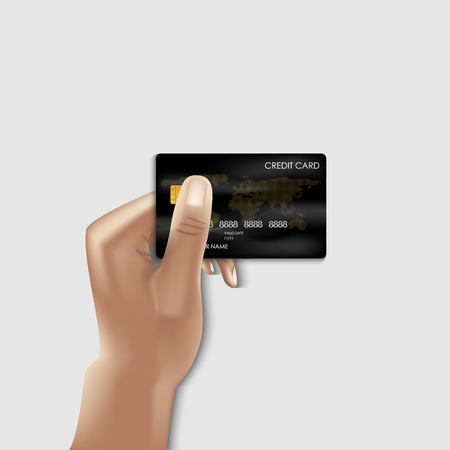 Realistic vector design for credit card and holding hand concept, Vector, Illustration.のイラスト素材