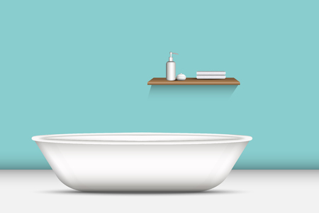 Shower bathtub interior design and decorative art., Vector, Illustrationのイラスト素材