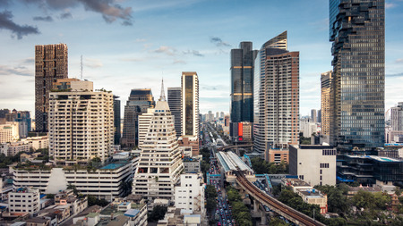 Bangkok downtown and business financial district.,Urban skyscrapers landscapeのeditorial素材