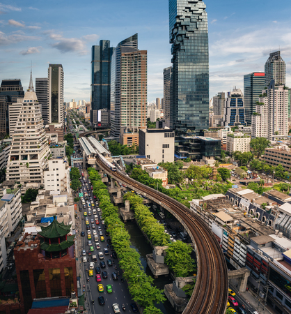 Bangkok cityscape and business district of Thailand.のeditorial素材