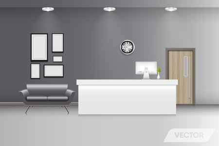 Reception lobby and interior decorative., Vector designのイラスト素材