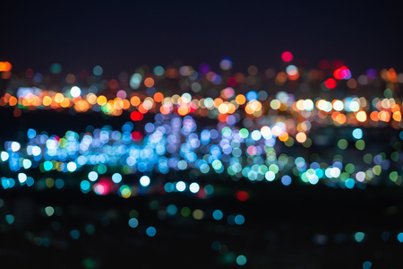 Abstract of bokeh city lights at night scene.の写真素材