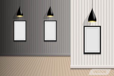 Photographic gallery hall and decorative design., Vector, Illustration.のイラスト素材